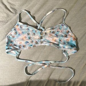 Jolyn blue palm tree print tomcat bikini top
